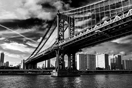 美国纽约市著名的曼哈顿大桥图片