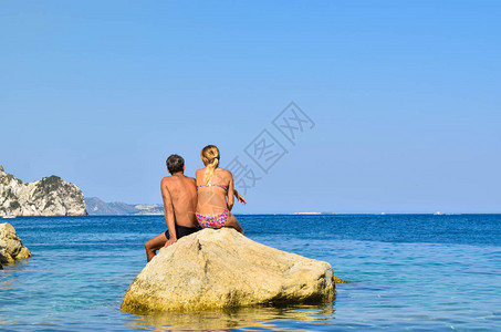 希腊Zakynthos岛的Marathias海滩玛图片