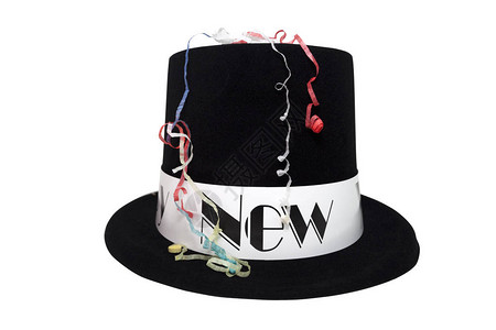 孤立的黑色新年服装顶帽图片