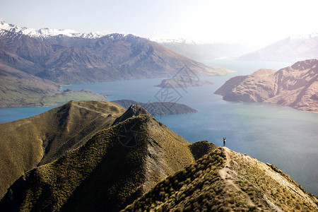 落基山脉美丽湖泊的壮丽景色图片