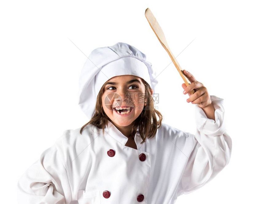穿得像个厨师的小女孩图片