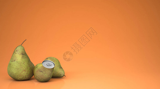 梨罐和梨里新鲜的梨子汁图片
