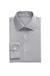 一件灰色格子折叠男式衬衫被白色背景隔开图片