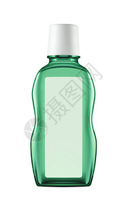 白色背景上孤立的绿色洗发水瓶图片