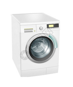 白色背景上的洗衣机图片