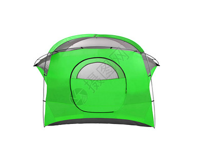 白色背景上的绿色帐篷图片