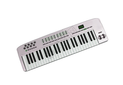 孤立在白色背景上的音乐键盘图片