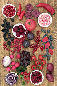 蔬菜和水果富含花青素矿物质抗氧化剂和维生素图片