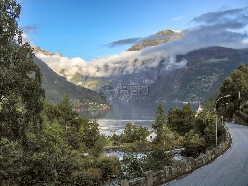 挪威GeirangerFjord的空图片