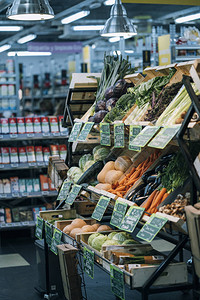 超市的健康蔬菜柜台图片