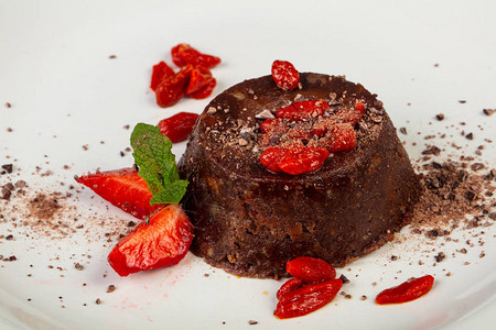 草莓甜巧克力布丁图片