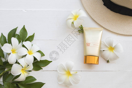 用于皮肤表面遮晒防霜的天然化妆品Spf50和生活方式配件图片