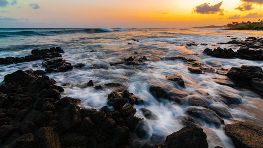 太平洋的日落夏威夷图片