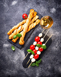 传统意大利抗口奶粉和格里希尼面包Griss图片