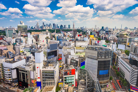 东京涉谷日本城市的天际图片