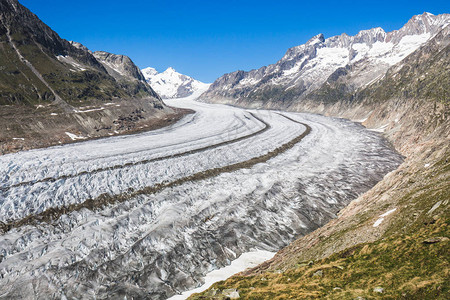 瑞士的阿莱奇冰川图片