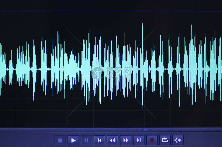 音频波演播室编辑计算机程序屏幕显示屏幕上的声音图片