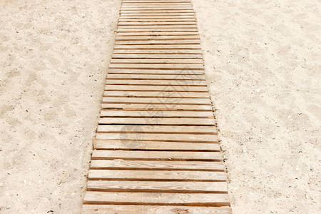 木质海滩板路有背景图片
