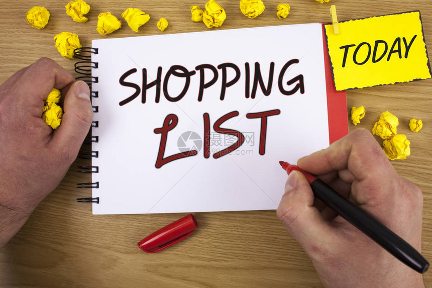 手写文字书写购物清单概念含义您需要购买超市清图片