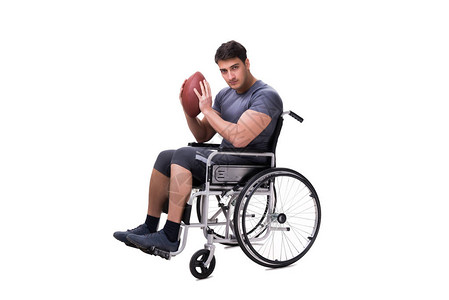 足球运动员在轮椅图片