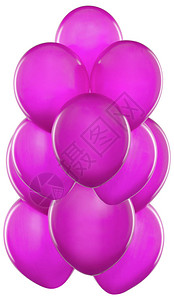 紫色气球上白色孤立图片