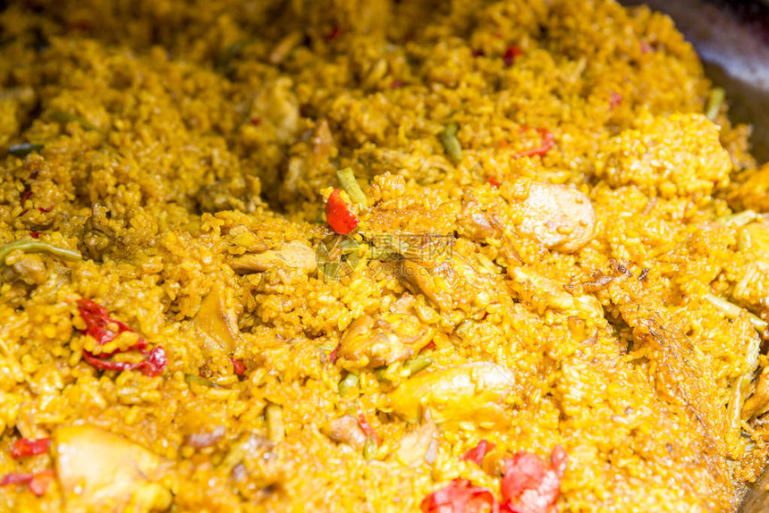 Paella是巴伦西亚西班牙大米饭图片