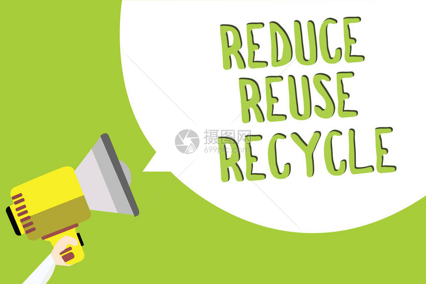 减少再使用回收的文本符号概念图片方法可以消除废物保护您的环境多线文字信息理念传达报告音响演讲人公告Name图片