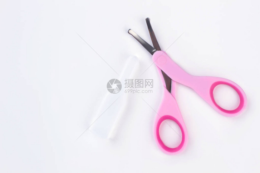 粉红色的小剪刀和,白图片
