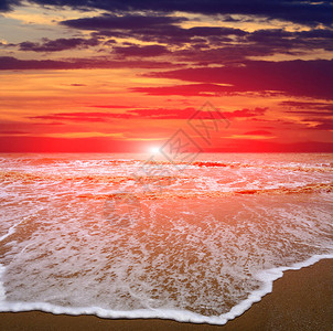 海边的夕阳风景图片