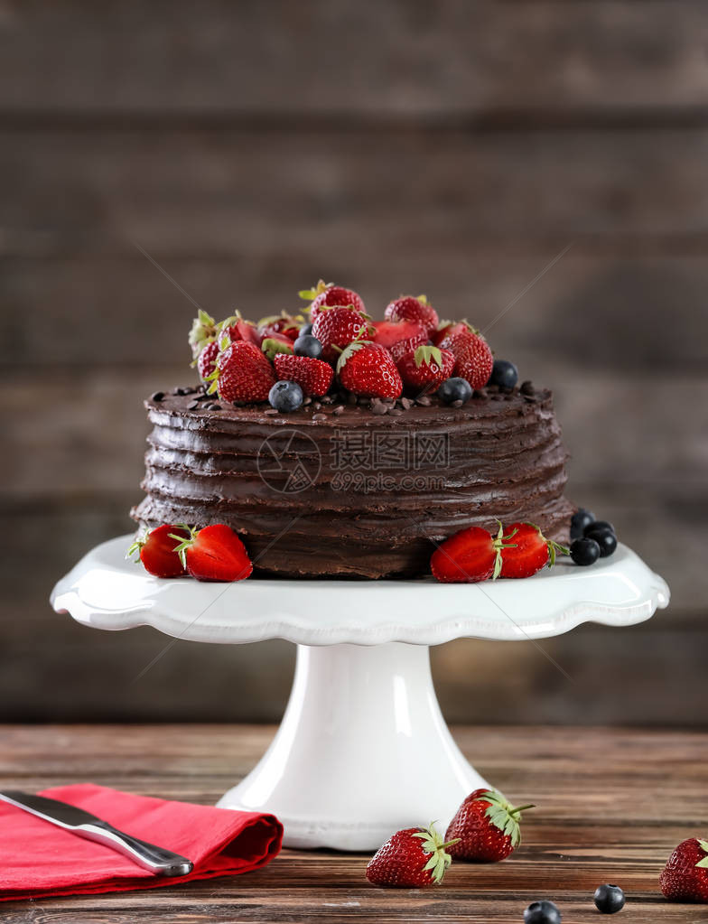 甜点和美味的巧克力蛋糕图片