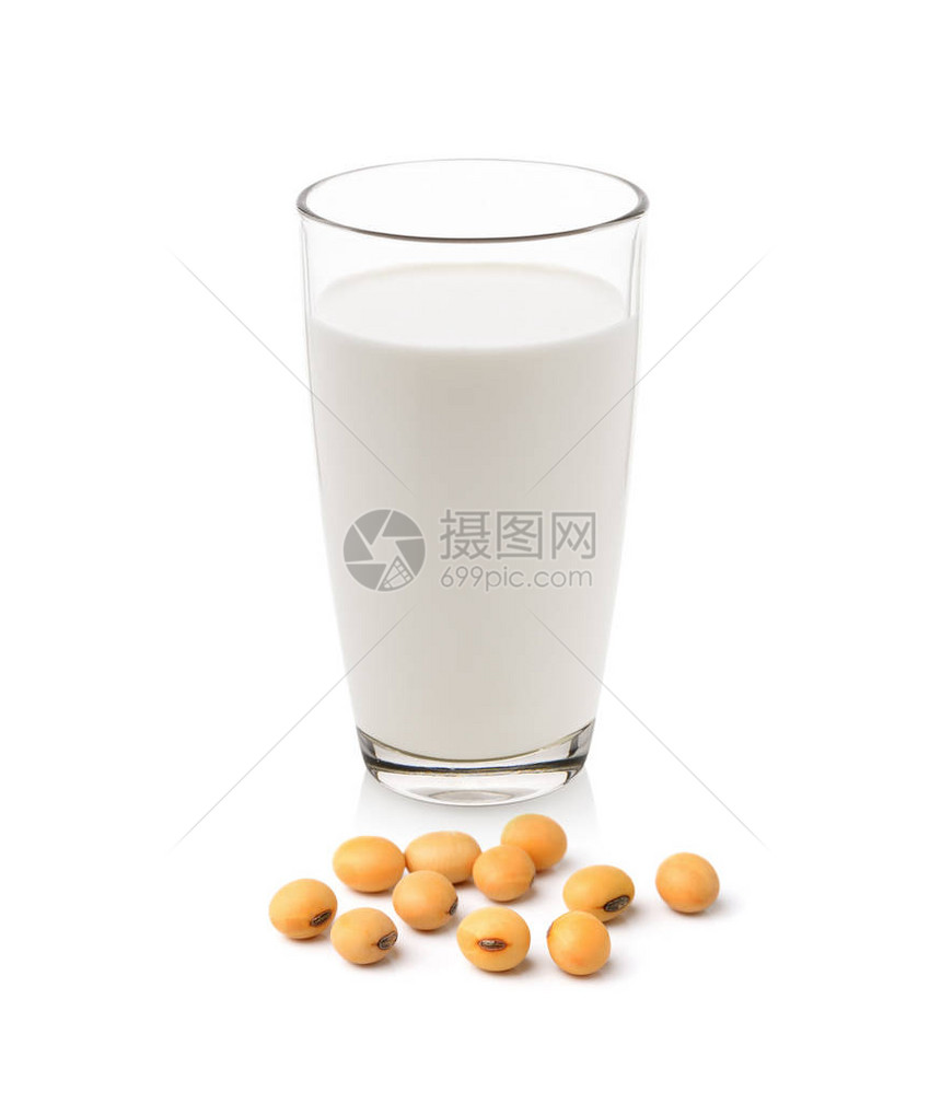 白色背景中的大豆牛奶图片