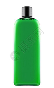 孤立的绿色洗发水瓶图片