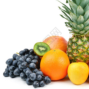在白色背景上隔绝的水果健康食物免图片
