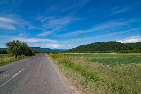 夏季乌克兰乡村公路乌克兰喀尔巴阡山脉图片