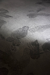 干燥的尘土飞扬的地毯上的脚印图片