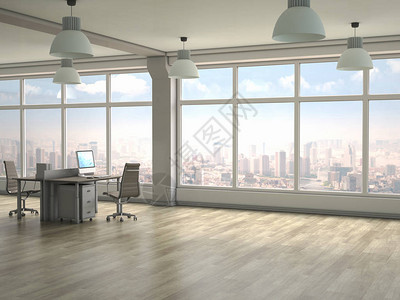 现代宽敞的办公室背景图片