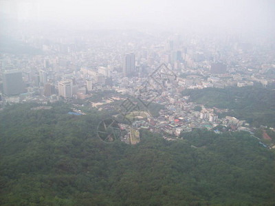 从韩国中央塔看首尔市图片