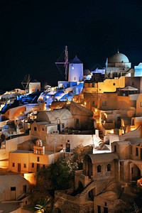 圣托里尼夜空天线希腊有图片