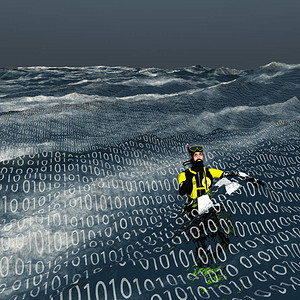 二元海洋表面的不同浮点计算机和图片
