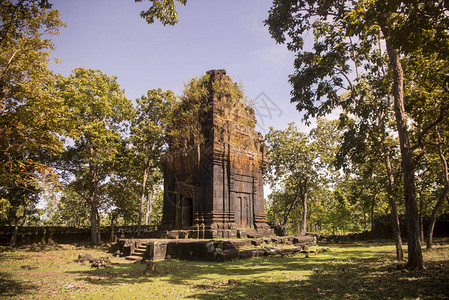 巴刹角柬埔寨北瓦州柏威夏市西面的斯拉永镇东以背景