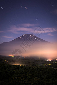 富藤山的夜景和Yaman图片