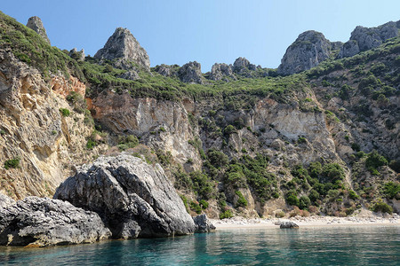 Corfu岛的Liapades天堂海滩希腊图片