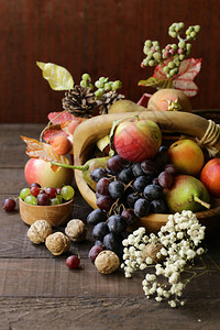 秋季静物水果有机收获图片