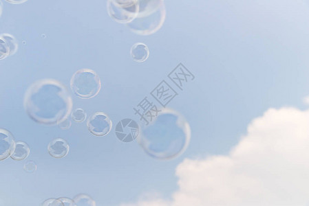 空气中的肥皂气泡图片