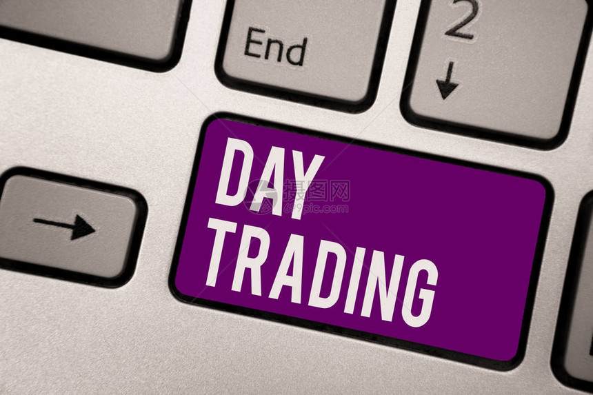概念手写显示日间交易商业照片展示证券专门买卖金融工具键盘紫色键计算机图片