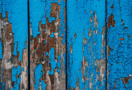 破裂的天蓝色油漆复古木制背景图片
