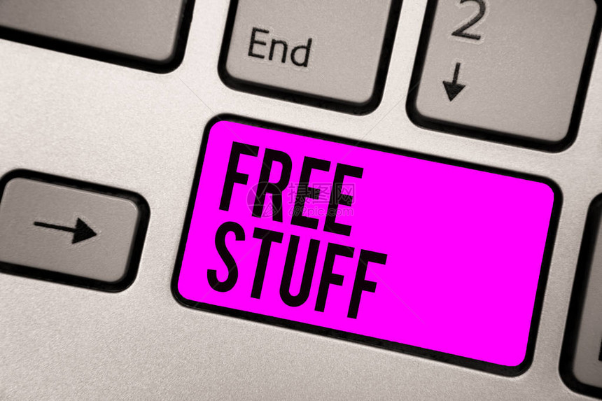 显示免费物品的文字符号概念照片您可以在商店中拥有的任何未付款的东西键盘紫色键意图创建计算机图片