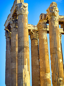 奥林匹亚宙斯圣殿的科林西亚柱子细节图片