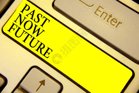 显示过去现在未来的书写笔记商业照片展示最后一次现在跟随动作命运记忆键盘黄色键意图计算机图片