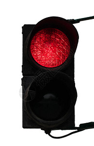 孤立的红绿灯的红色信号图片